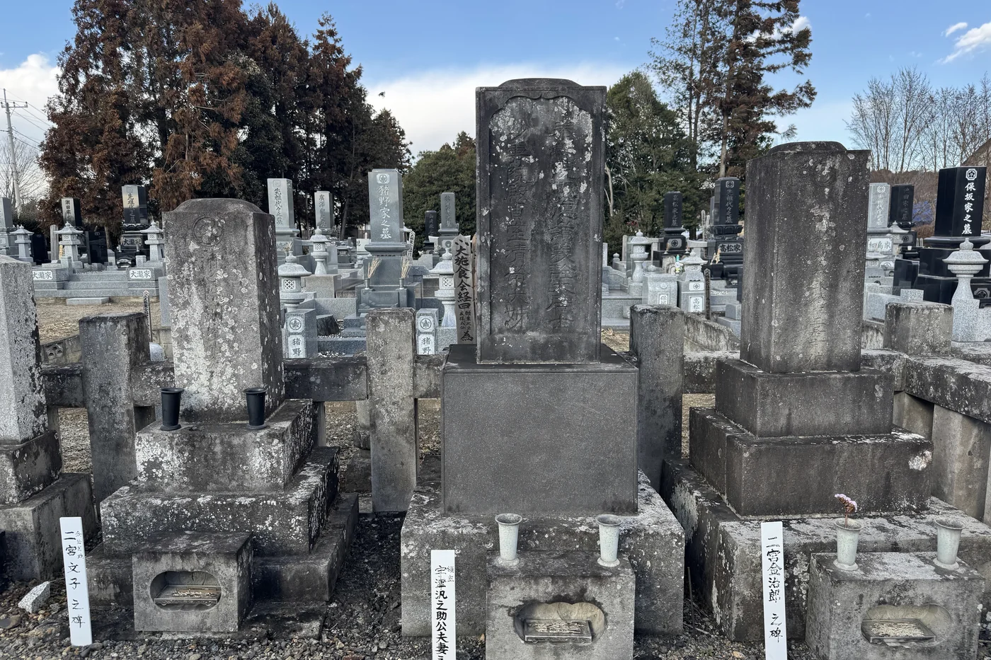 蓮城院の境内にある二宮金次郎墓域